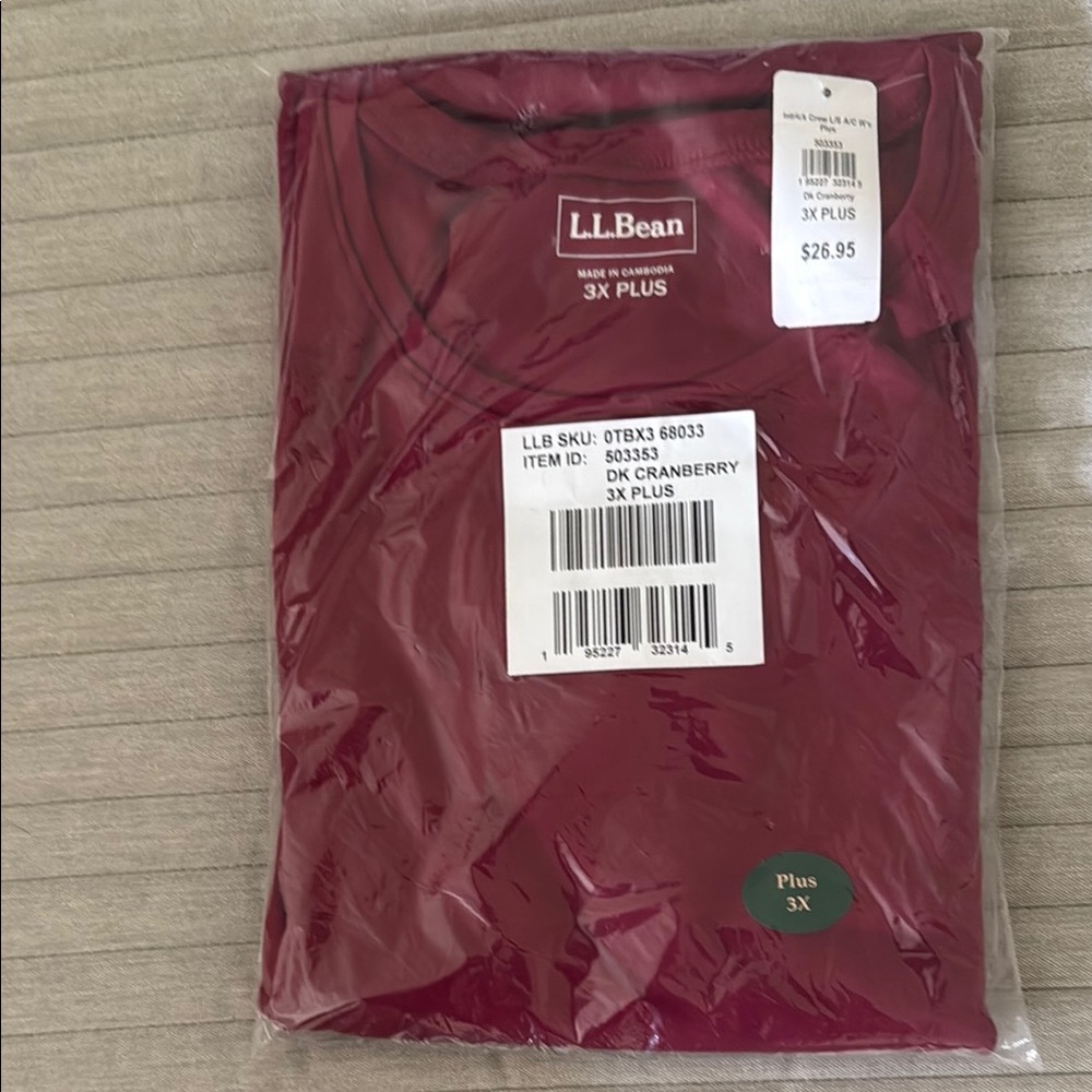 L.L. Bean Red Short Sleeve Tee